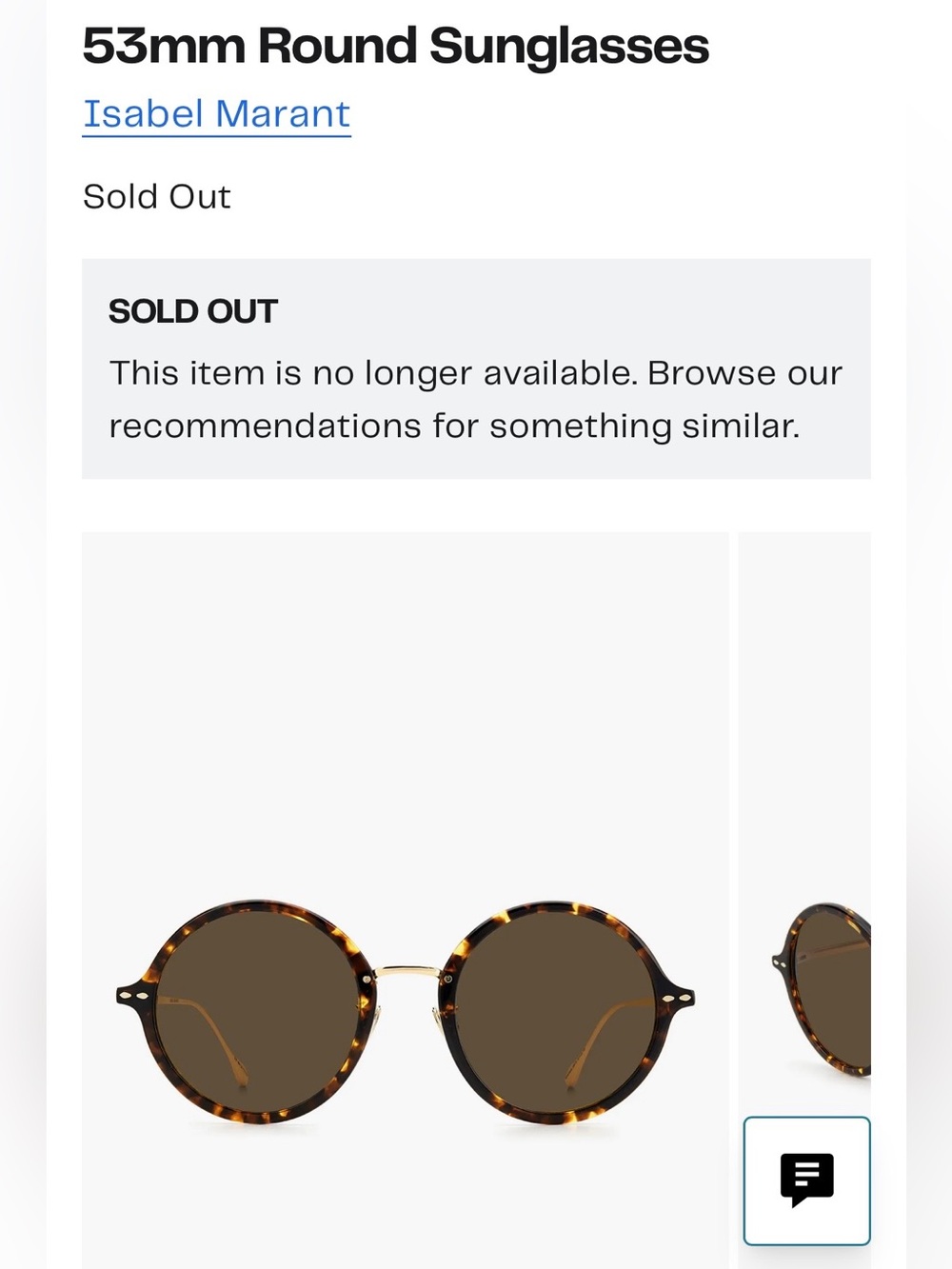 Sunglasses product page